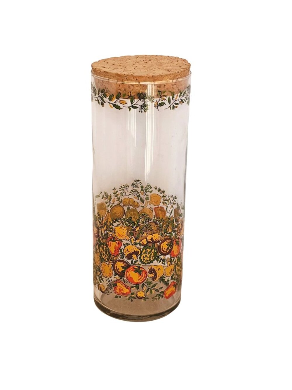 Libbey Spice of Life Glass Jar canister retro charm vintage 1970s kitchen jar 9"